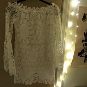 White Off the Shoulder Spring Dress!